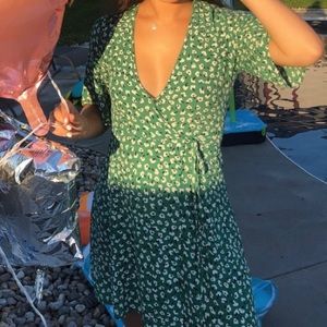 Faithfull the Brand Green Wrap Dress